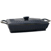 Wholesale - 19.25" Rectangle Ceramic Casserole Dish w/Lid Blue APPETIT CB C/P 4, UPC: 041979203894